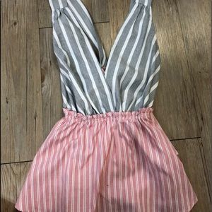 peplum style crisscross back top